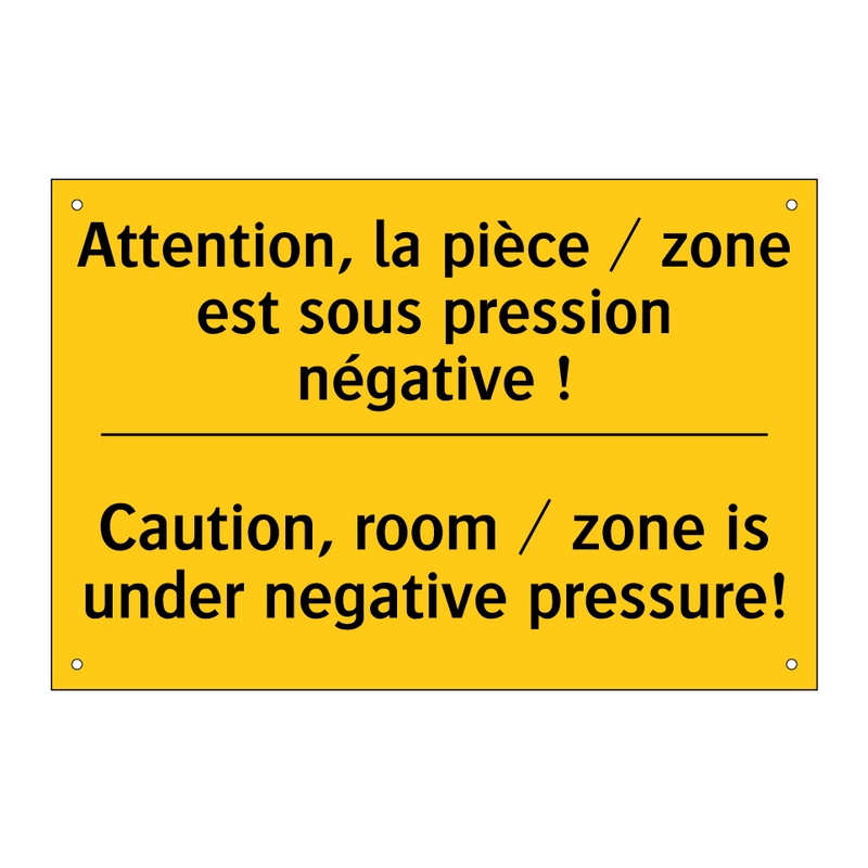Attention, la pièce / zone est  /.../ - Caution, room / zone is under  /.../