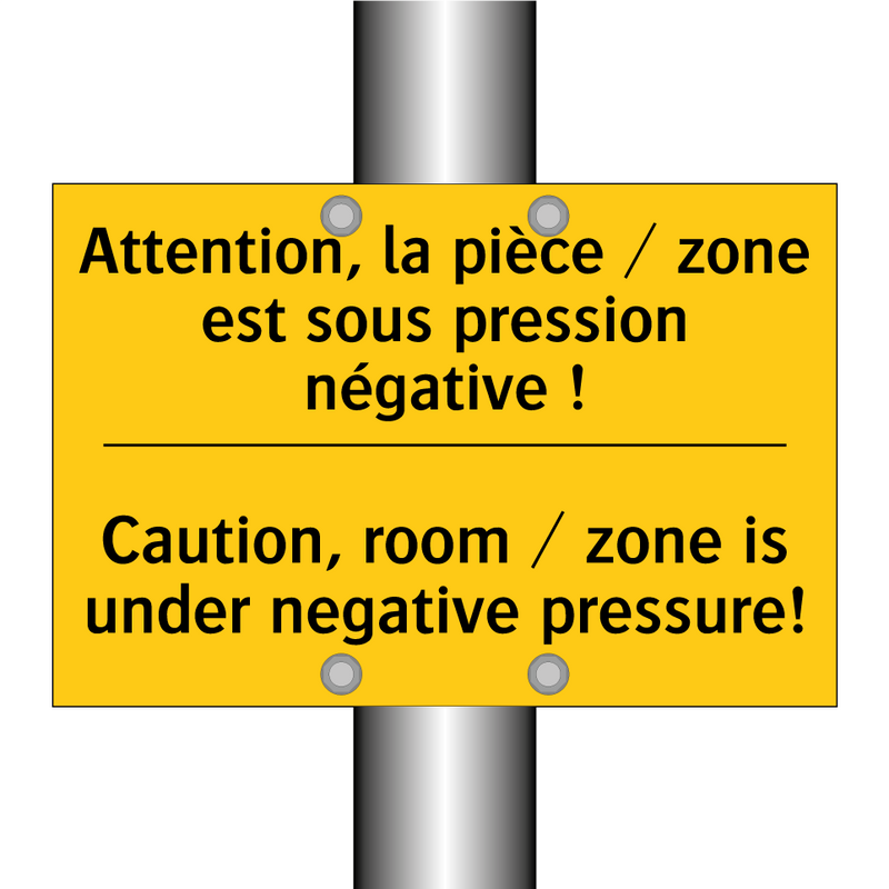 Attention, la pièce / zone est  /.../ - Caution, room / zone is under  /.../