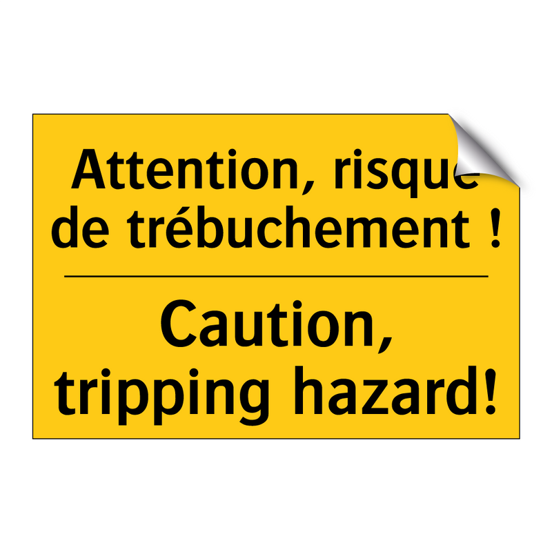 Attention, risque de trébuchement  /.../ - Caution, tripping hazard!