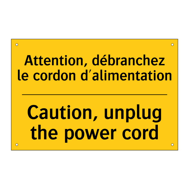 Attention, débranchez le cordon  /.../ - Caution, unplug the power cord