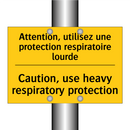 Attention, utilisez une protection  /.../ - Caution, use heavy respiratory  /.../