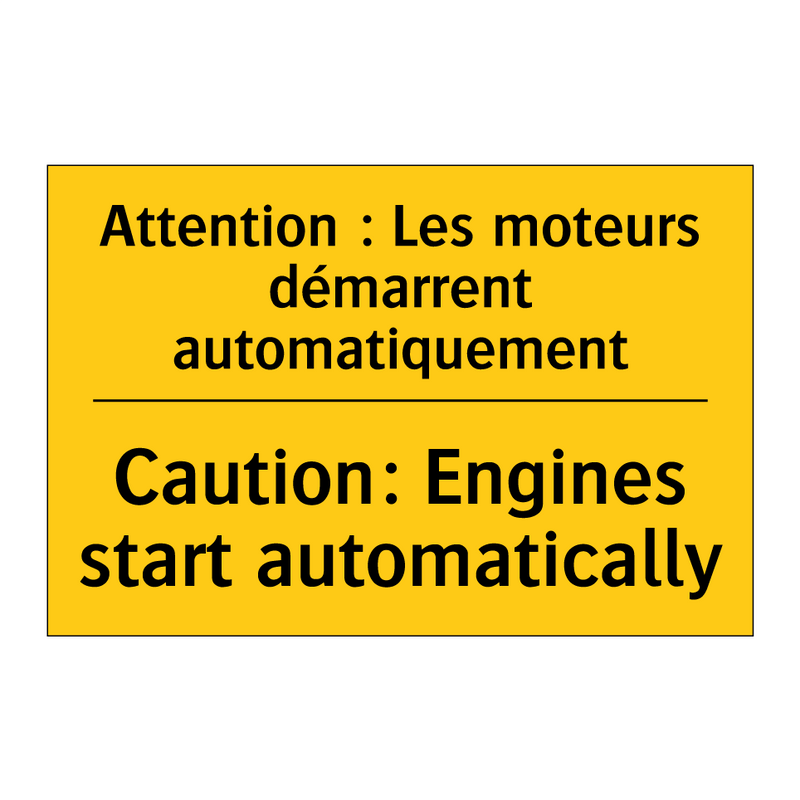 Attention : Les moteurs démarrent  /.../ - Caution: Engines start automatically /.../