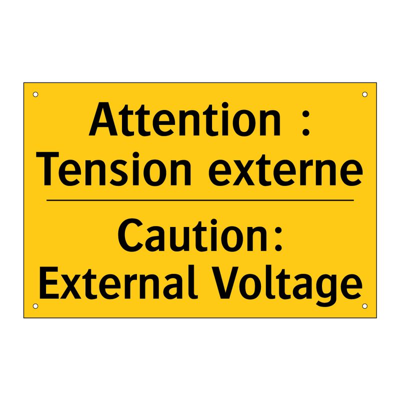 Attention : Tension externe - Caution: External Voltage