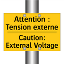 Attention : Tension externe - Caution: External Voltage