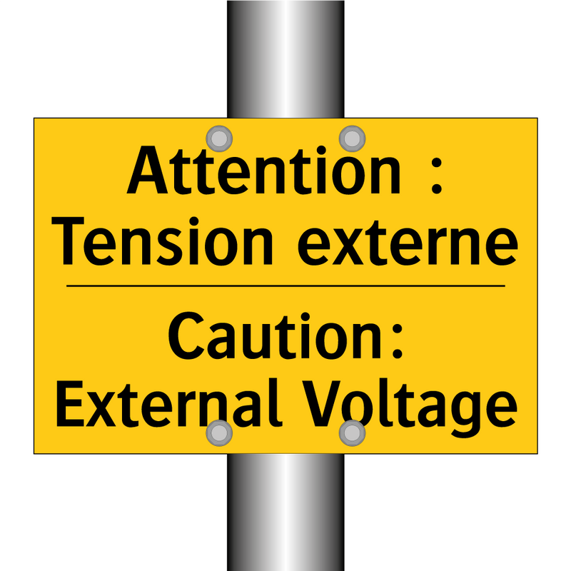 Attention : Tension externe - Caution: External Voltage