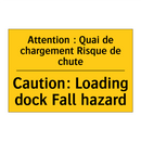 Attention : Quai de chargement  /.../ - Caution: Loading dock Fall hazard /.../
