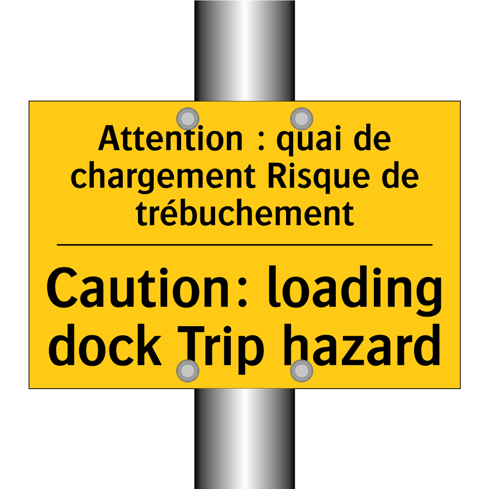 Attention : quai de chargement  /.../ - Caution: loading dock Trip hazard /.../