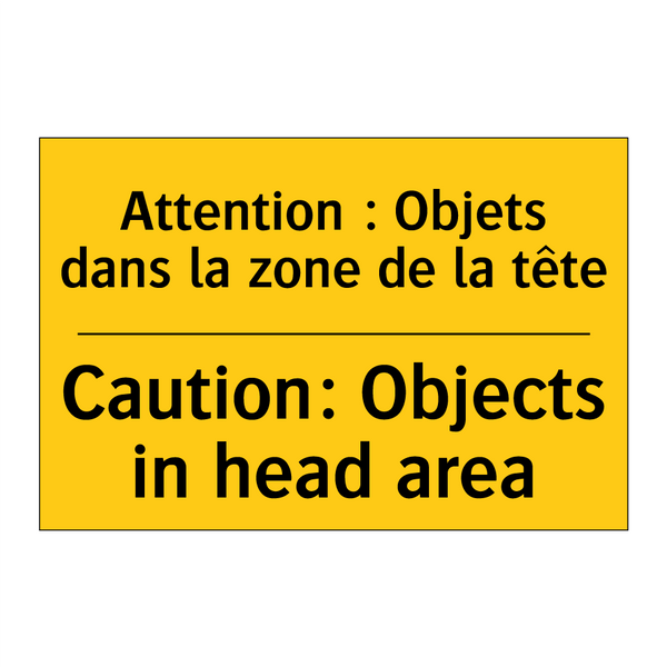 Attention : Objets dans la zone  /.../ - Caution: Objects in head area