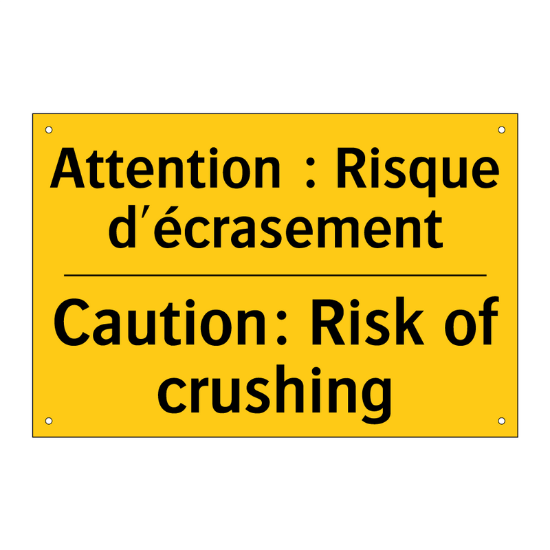 Attention : Risque d'écrasement /.../ - Caution: Risk of crushing