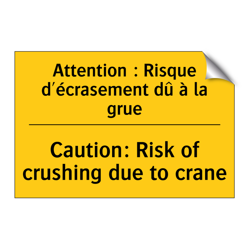 Attention : Risque d'écrasement  /.../ - Caution: Risk of crushing due  /.../