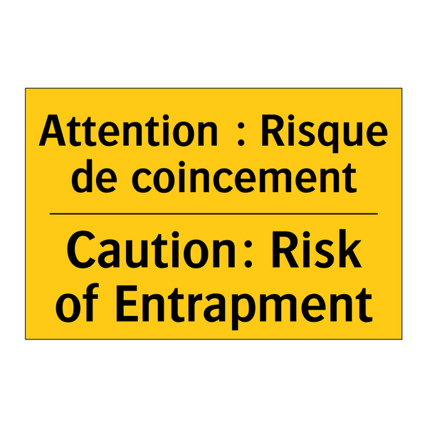 Attention : Risque de coincement /.../ - Caution: Risk of Entrapment
