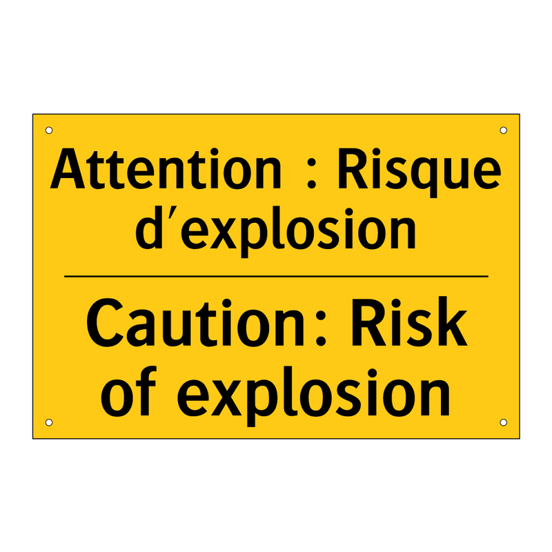 Attention : Risque d'explosion - Caution: Risk of explosion