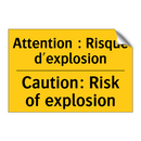 Attention : Risque d'explosion - Caution: Risk of explosion