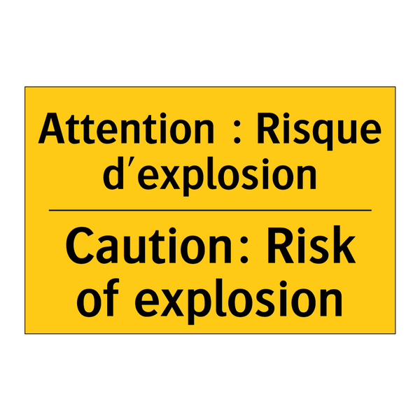 Attention : Risque d'explosion - Caution: Risk of explosion