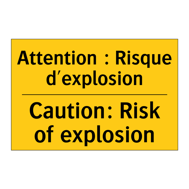 Attention : Risque d'explosion - Caution: Risk of explosion