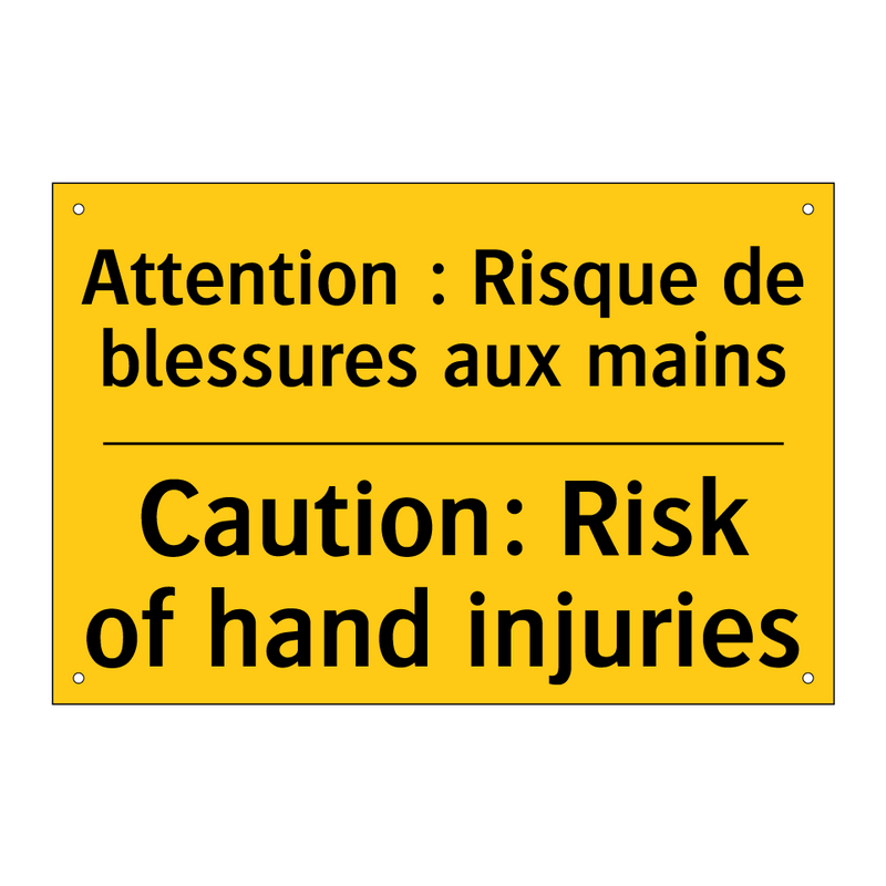 Attention : Risque de blessures  /.../ - Caution: Risk of hand injuries