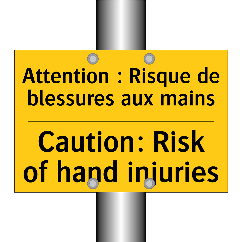 Attention : Risque de blessures  /.../ - Caution: Risk of hand injuries