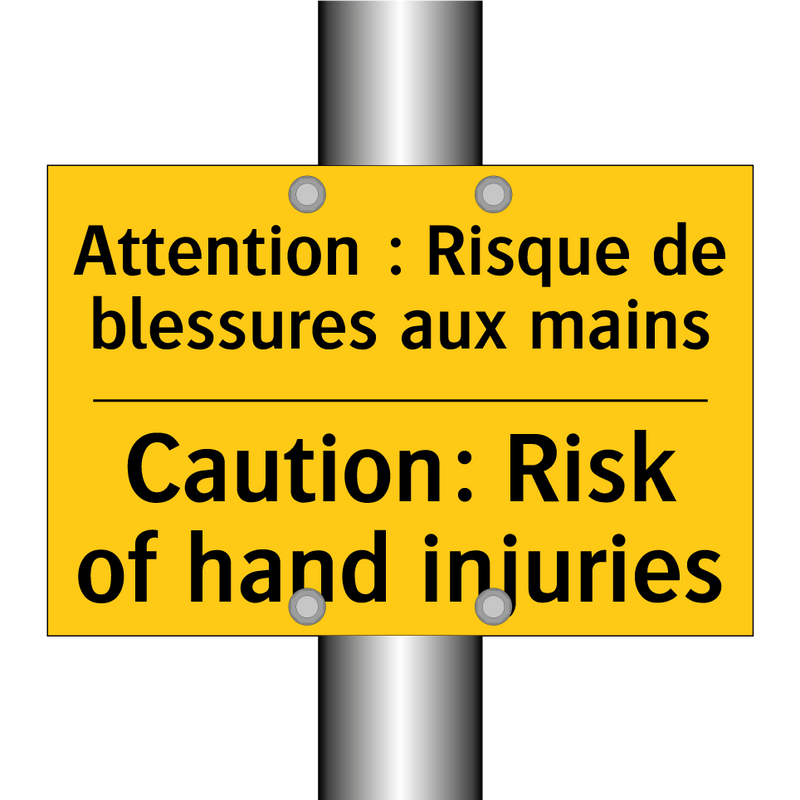 Attention : Risque de blessures  /.../ - Caution: Risk of hand injuries