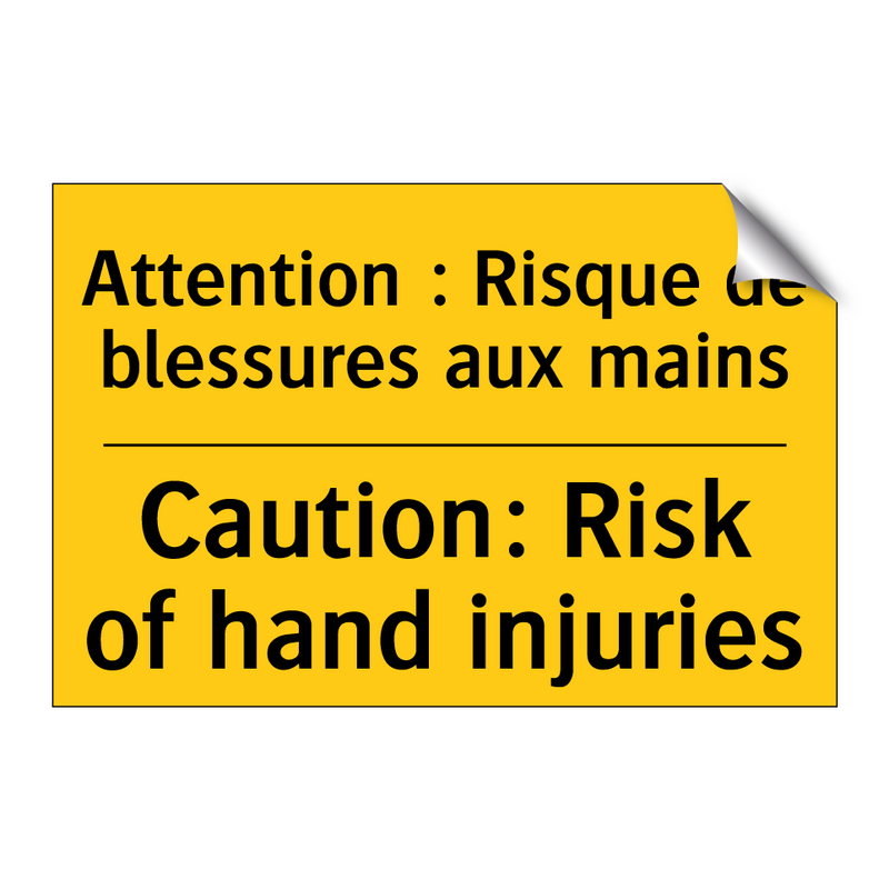 Attention : Risque de blessures  /.../ - Caution: Risk of hand injuries
