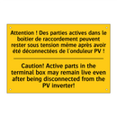 Attention ! Des parties actives  /.../ - Caution! Active parts in the terminal  /.../