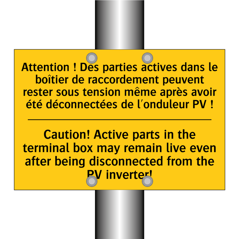 Attention ! Des parties actives  /.../ - Caution! Active parts in the terminal  /.../