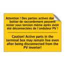 Attention ! Des parties actives  /.../ - Caution! Active parts in the terminal  /.../