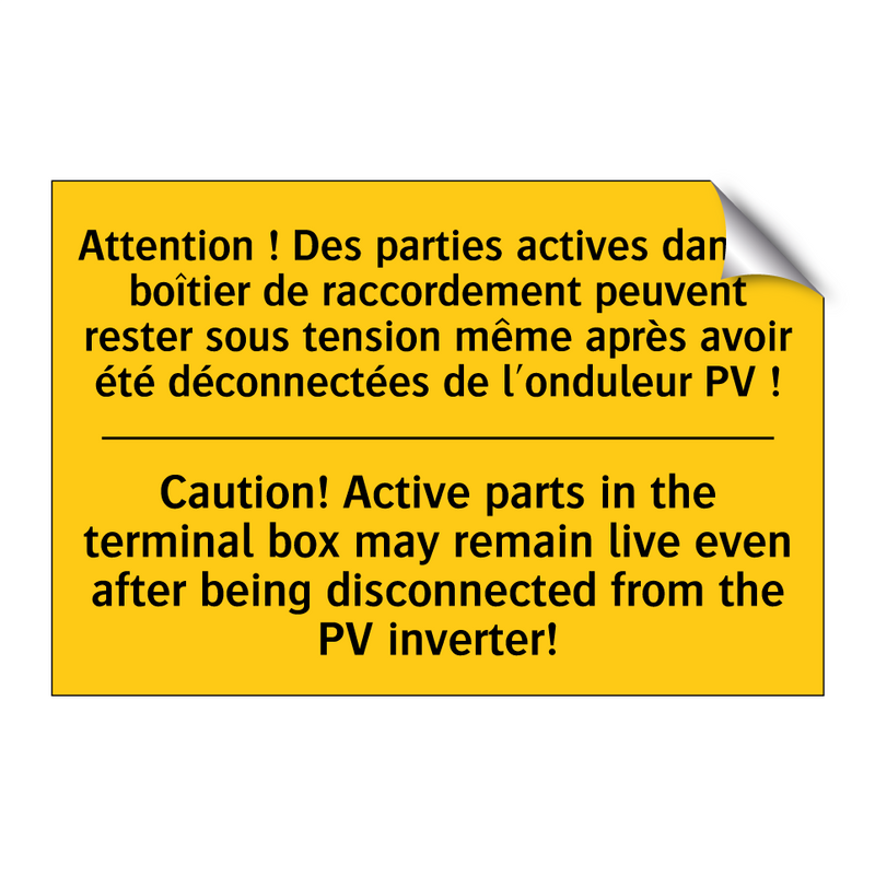 Attention ! Des parties actives  /.../ - Caution! Active parts in the terminal  /.../