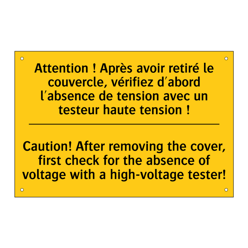 Attention ! Après avoir retiré  /.../ - Caution! After removing the cover,  /.../