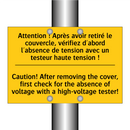 Attention ! Après avoir retiré  /.../ - Caution! After removing the cover,  /.../