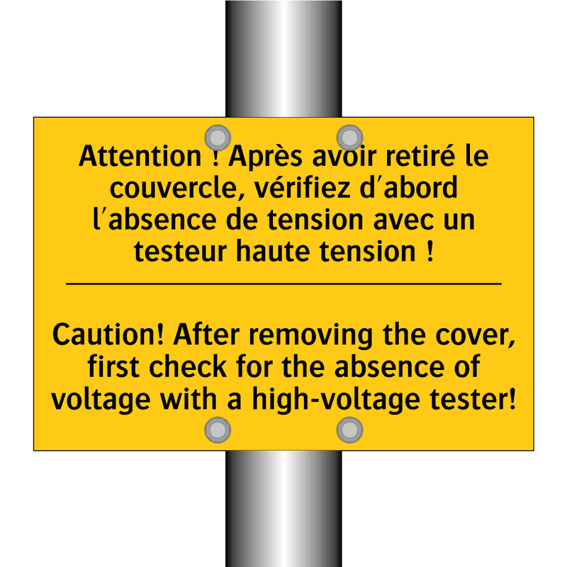 Attention ! Après avoir retiré  /.../ - Caution! After removing the cover,  /.../