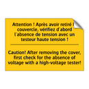 Attention ! Après avoir retiré  /.../ - Caution! After removing the cover,  /.../