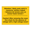 Attention ! Après avoir retiré  /.../ - Caution! After removing the cover,  /.../