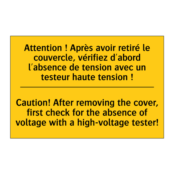 Attention ! Après avoir retiré  /.../ - Caution! After removing the cover,  /.../