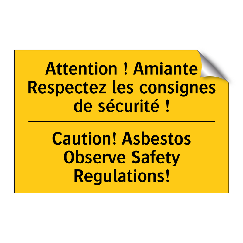 Attention ! Amiante Respectez  /.../ - Caution! Asbestos Observe Safety  /.../
