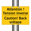 Attention ! Tension inverse - Caution! Back voltage