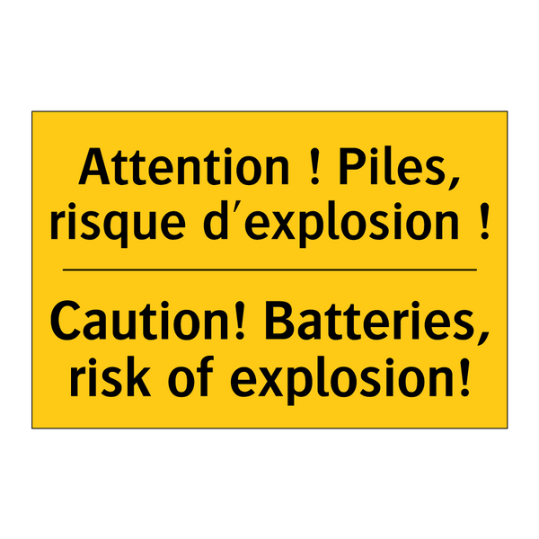 Attention ! Piles, risque d'explosion  /.../ - Caution! Batteries, risk of explosion! /.../
