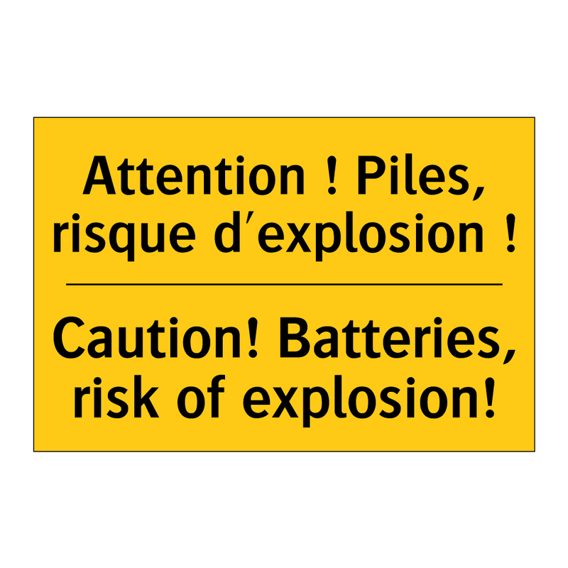 Attention ! Piles, risque d'explosion  /.../ - Caution! Batteries, risk of explosion! /.../