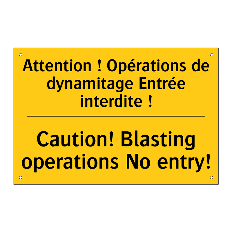 Attention ! Opérations de dynamitage  /.../ - Caution! Blasting operations No  /.../