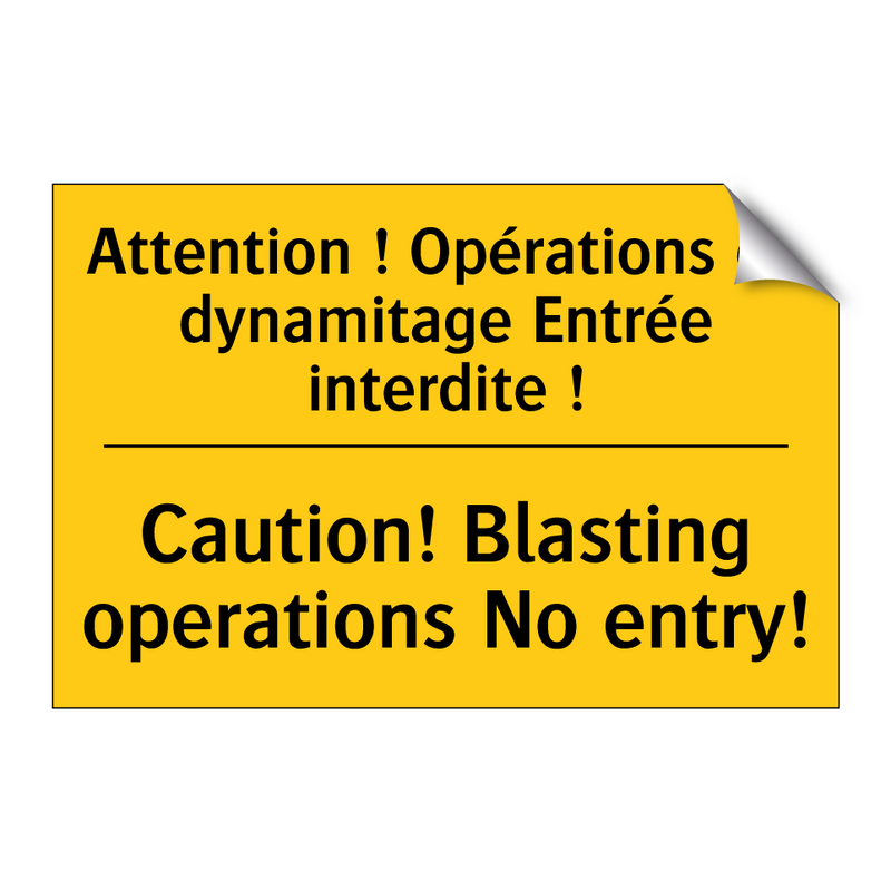 Attention ! Opérations de dynamitage  /.../ - Caution! Blasting operations No  /.../