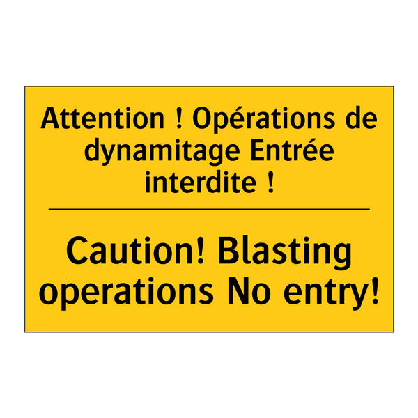 Attention ! Opérations de dynamitage  /.../ - Caution! Blasting operations No  /.../