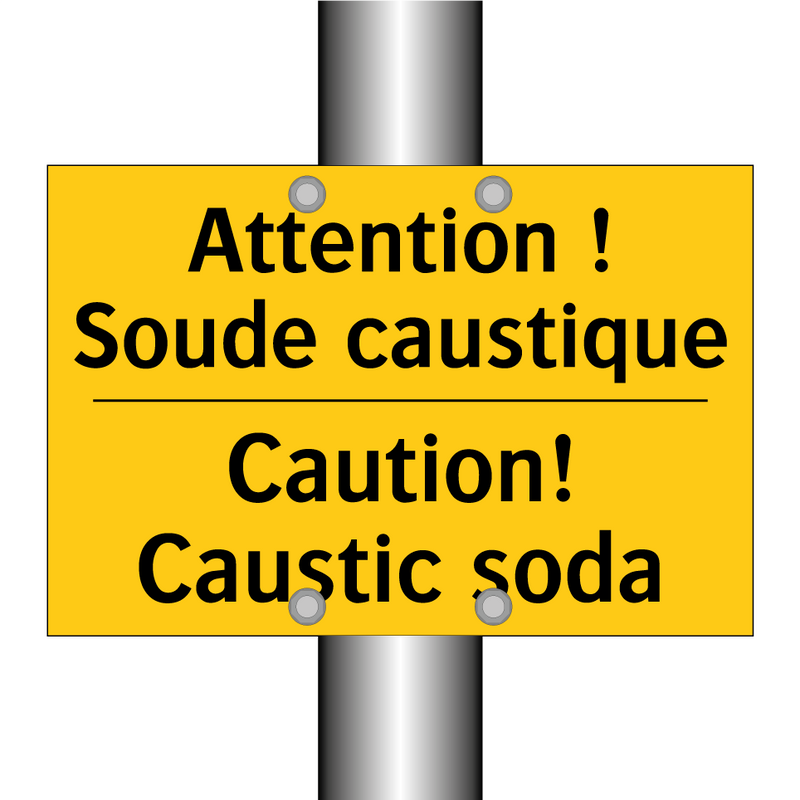 Attention ! Soude caustique - Caution! Caustic soda