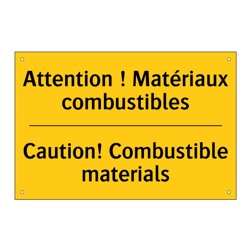 Attention ! Matériaux combustibles /.../ - Caution! Combustible materials