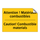 Attention ! Matériaux combustibles /.../ - Caution! Combustible materials