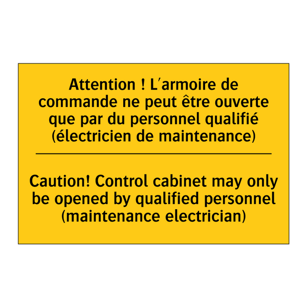 Attention ! L'armoire de commande  /.../ - Caution! Control cabinet may only  /.../