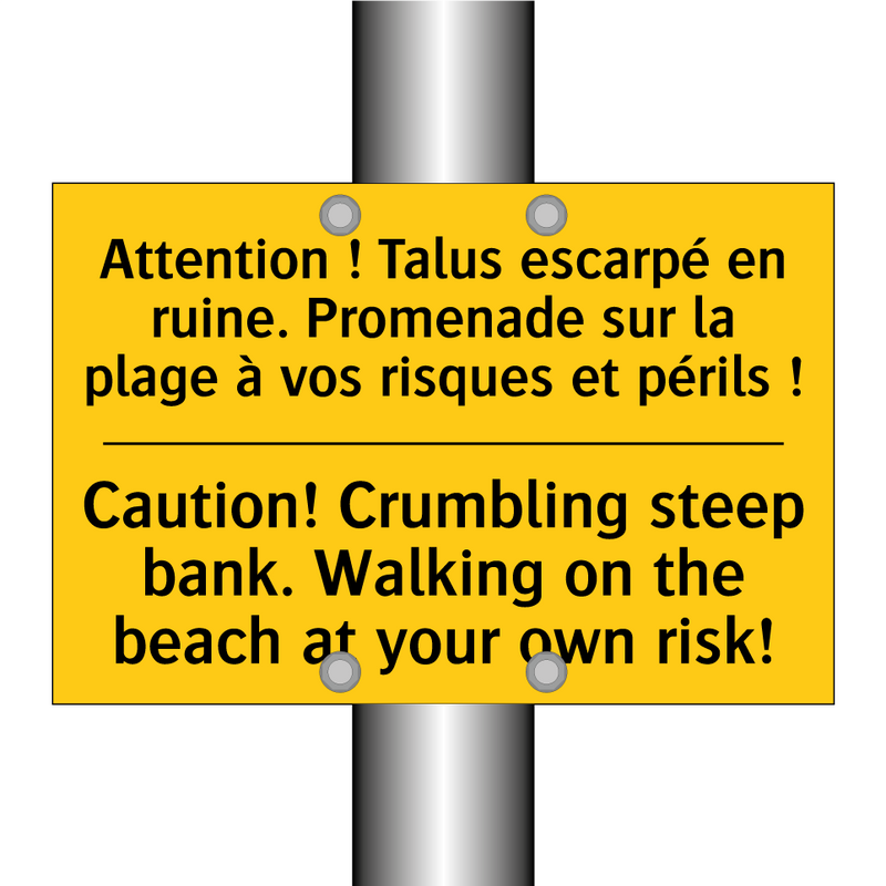 Attention ! Talus escarpé en ruine.  /.../ - Caution! Crumbling steep bank.  /.../