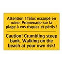 Attention ! Talus escarpé en ruine.  /.../ - Caution! Crumbling steep bank.  /.../