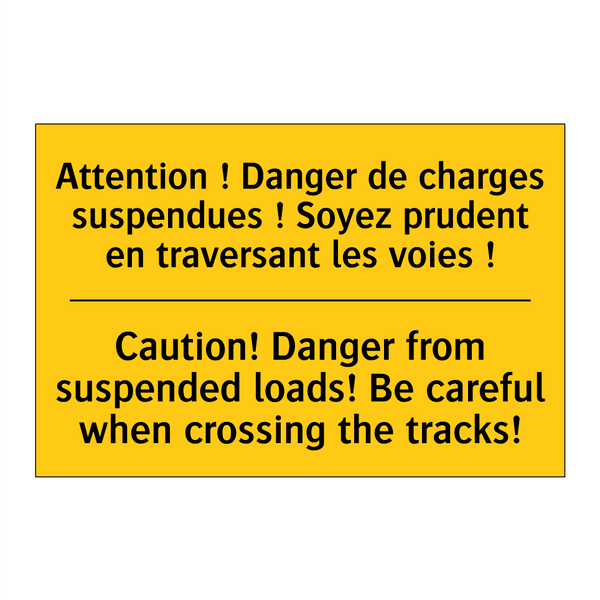 Attention ! Danger de charges  /.../ - Caution! Danger from suspended  /.../