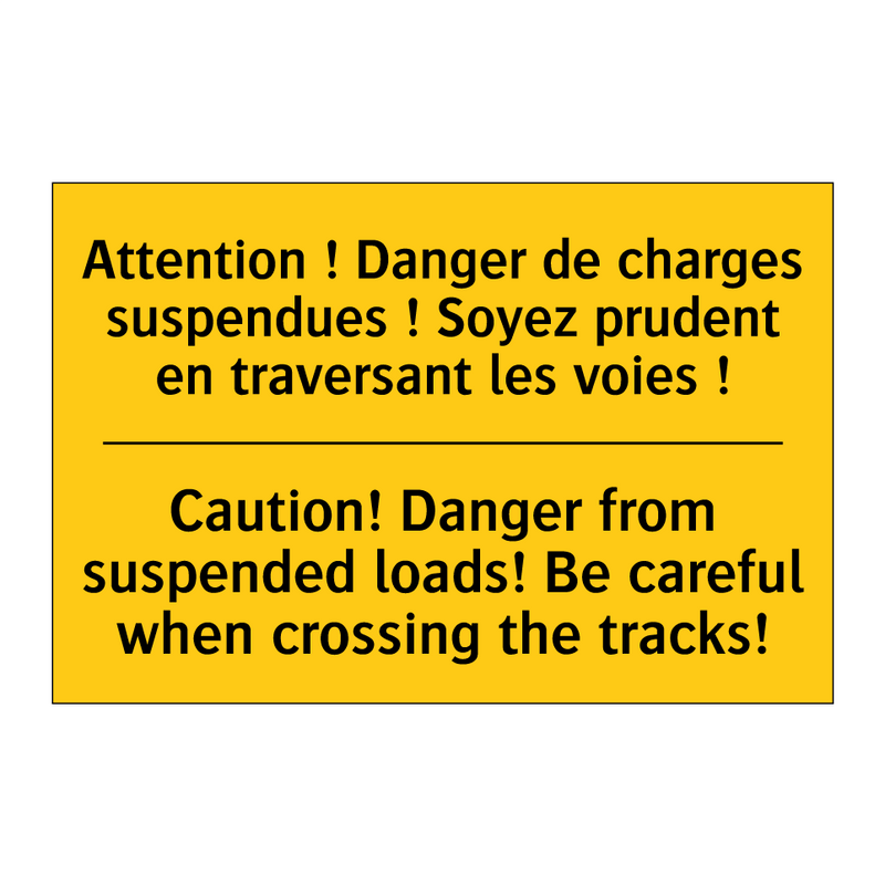 Attention ! Danger de charges  /.../ - Caution! Danger from suspended  /.../