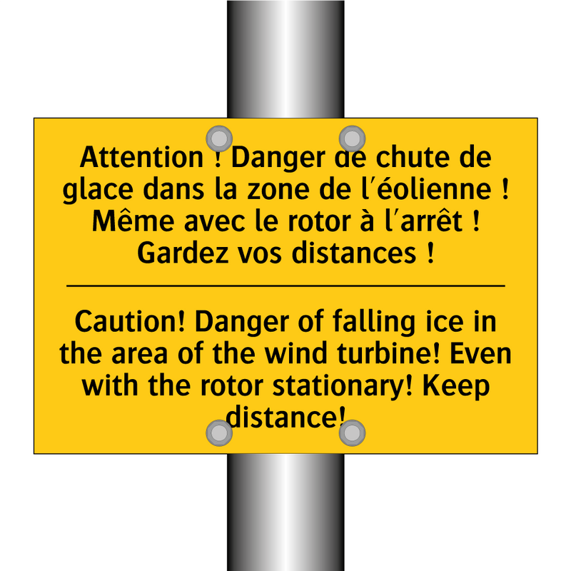 Attention ! Danger de chute de  /.../ - Caution! Danger of falling ice  /.../