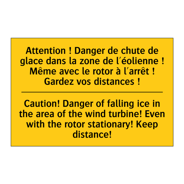 Attention ! Danger de chute de  /.../ - Caution! Danger of falling ice  /.../